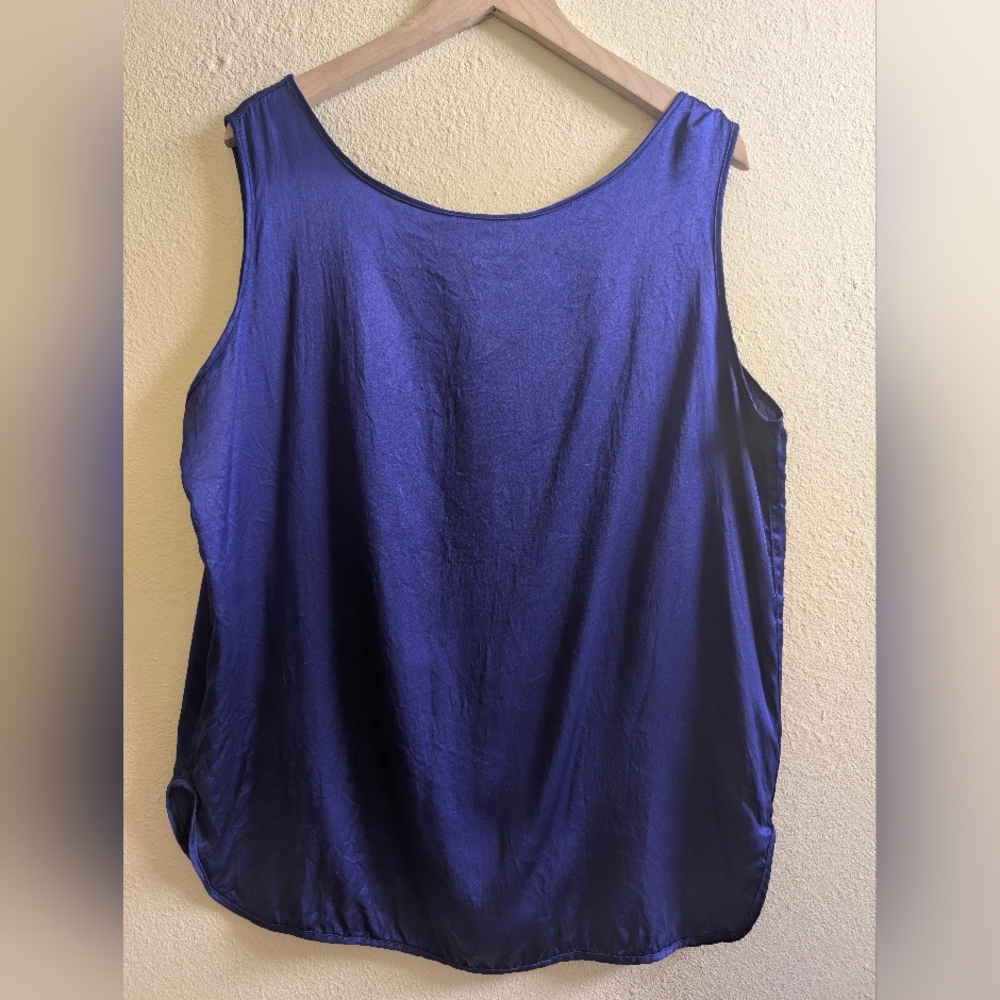 Vintage Dormân Purple/Blue Silk Top - Picture 4 of 5